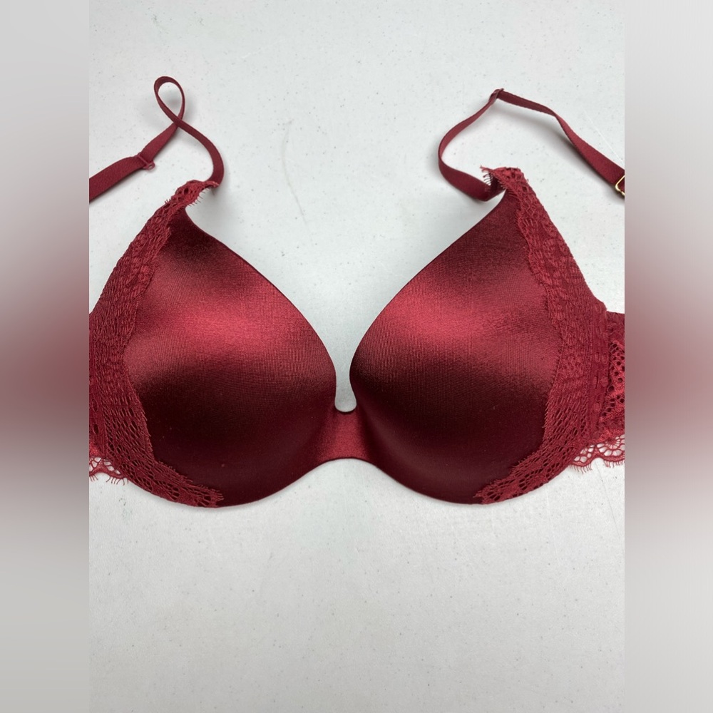 LS MAROON Body Kiss Push-up Plunge, 32D. *P1073